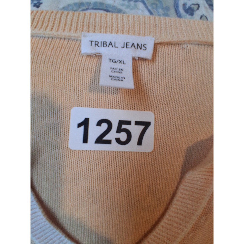 Tribal Sandwashed VNeck Womens‎ size XL Lightweight Preppy Ribbed Casual Sweater - Picture 10 of 14